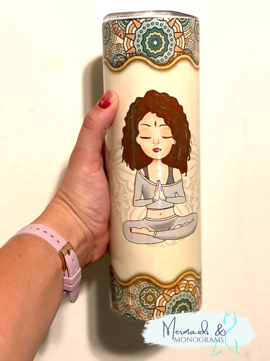 Yoga Girl Hood and Sage Stainless Tumbler