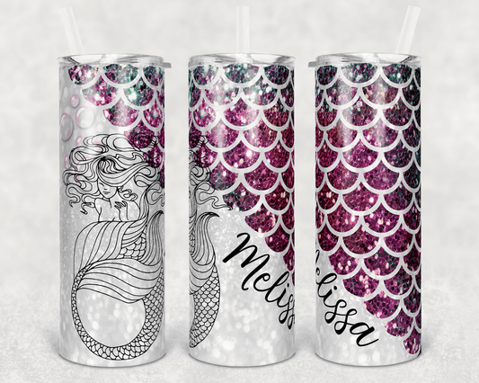 Purple Mermaid Scale Stainless Steel Tumbler