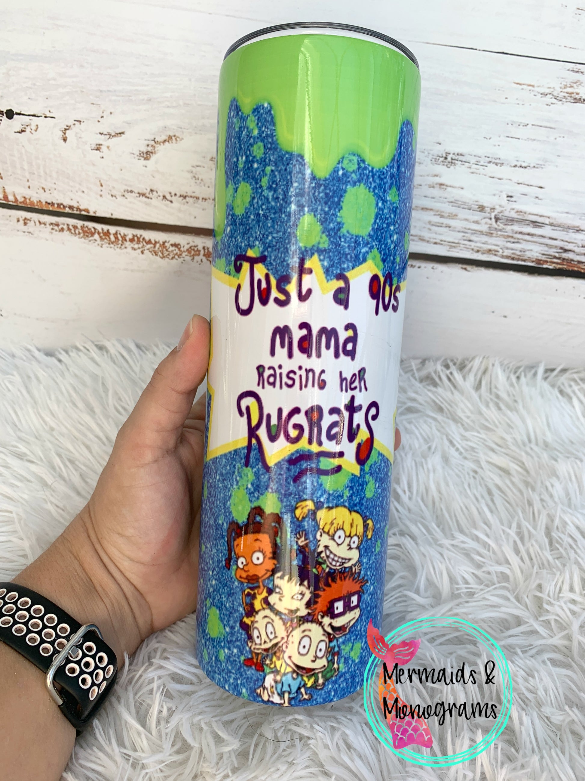 Just a 90's Mama Raising her Rugrats Tumbler & Sippy, Skinny Cup